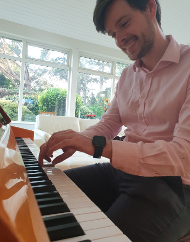 David playing the piano